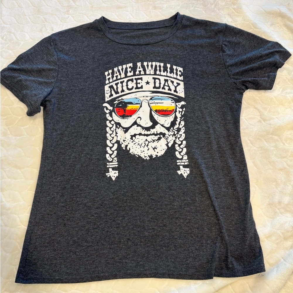 Gray Graphic Willie Nelson T-Shirt